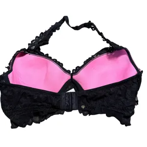 Victoria's Secret Black Halter Lace Bralette Bra Size Large thumbnail 3