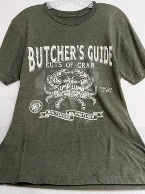The Duck Co Green Graphic T-Shirt with Butcher's Guide Print thumbnail 1