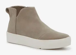 Toms Taupe Suede Slip-On Ankle Boot with White Platform Size 8 thumbnail 1