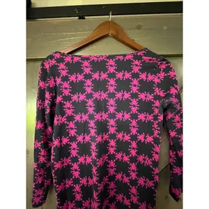 Lilly Pulitzer‎ Gretchen Navy Pink Frog Print V-Neck Dress XS Preppy Whimsical thumbnail 6