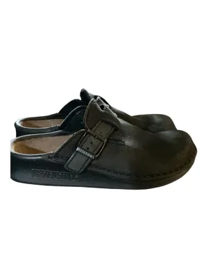 Birkenstock Kay PRO Black Leather Professional Non-Slip Work Clogs Sliders Unisex Size EU 38 US Women's 7 Men's 5 thumbnail 3