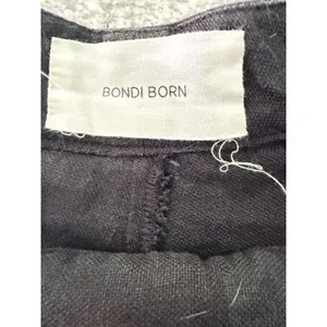 Bondi Born High Waisted Black Linen Blend Mini Shorts Size 2 thumbnail 3