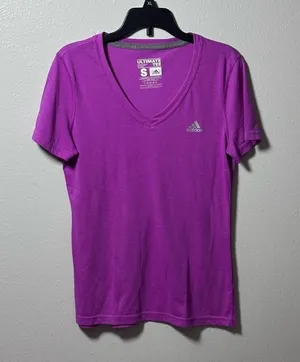 Adidas Ultimate‎ Tee Shirt Small Short Sleeve V Neck Athletic Top thumbnail 1