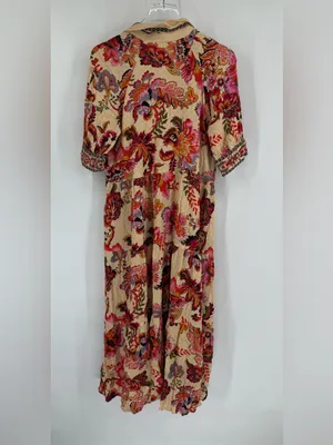 A‎ love a paisley print cream midi dress size medium thumbnail 3