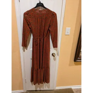 See U Soon Brown Wrap Long Midi Long Sleeve Dress Size Small thumbnail 12