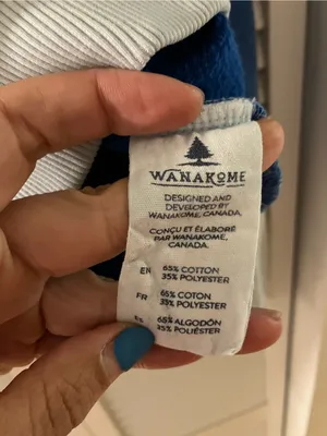 Wanakome Selene Color Block Blue Diagonal Stripes Hoodie Size Small thumbnail 4