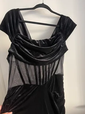 Velvet Ruched Bustier Dress thumbnail 4