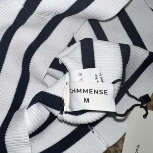 COMMENSE Striped Off-Shoulder Cross Knit Top COLOR - Black White NWT Sold Out thumbnail 6