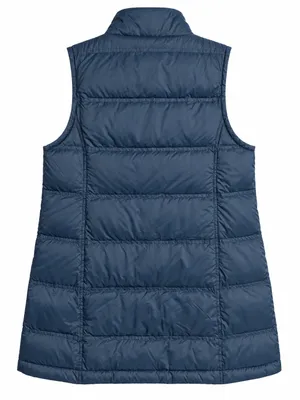J Jill Down Puffer Vest Womens Small Dark Teal Sherpa Collar Longline Snap Sides thumbnail 3