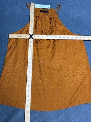 🆕Lost April Womens Halter Neck Jackquard Leopard Print Tank Top - Rust Size M thumbnail 3