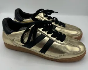 Steve Madden Nirvanna Gold Metallic Sneakers Size 7 retro trendy sporty school thumbnail 1
