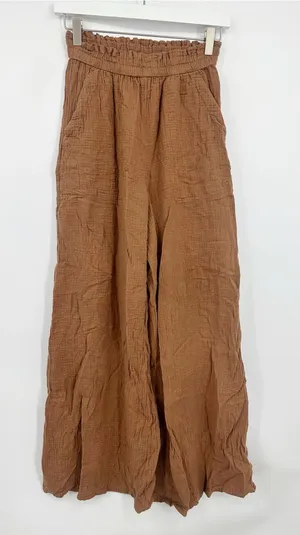 Aerie Brown Wide Leg High Waisted Pants Size Small Boho Loungewear thumbnail 1