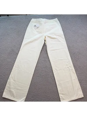 Forever 21 Cream High Rise Straight Leg Trouser Pants Womens Medium NWT thumbnail 2