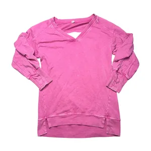 Daily Practice Anthropologie Long sleeve Batwing Pullover Dress Pink Cutout Back thumbnail 3