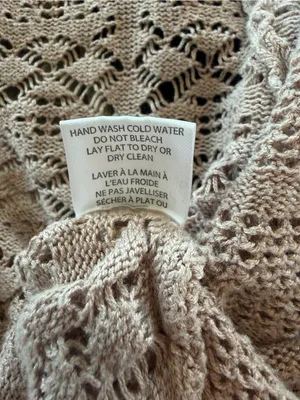 Belldini Open Knit Cardigan Large Taupe‎ Crochet Lace Drape Front Sweater thumbnail 5
