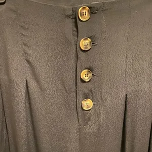 Lulu's Stroll on Over Black Button-Front Wide Leg Pants Size M thumbnail 5