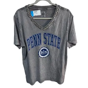 Gameday Couture T-Shirt Penn State Rhinestone V-Neck Women's Large Gray thumbnail 2