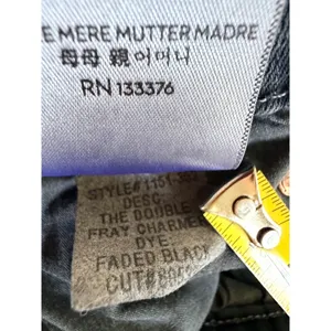 MOTHER The Double Fray Charmer Skinny Jeans Faded Black Distressed Size 28‎ thumbnail 7