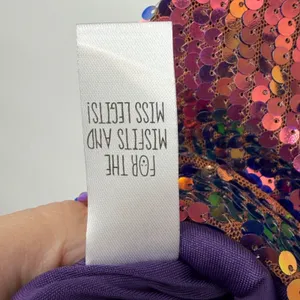 Current Mood Dolls Kill Sequin‎ Halter Mini Dress Iridescent Purple Green XS thumbnail 8