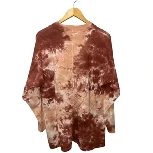We The Free Free People Be Free Tie Dye Oversize Women's T-Shirt Size Large Brown Cotton thumbnail 3