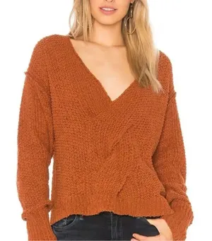 Free People Coco‎ V-Neck twist front textured sweater terracotta size XS/S thumbnail 1