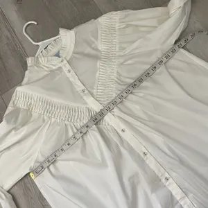 Renaissance Ruffle Buttonup Shirt cotton sheridan womens White medium victorian thumbnail 3