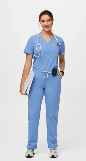 FIGS Yola Skinny Scrub Pant Ceil Blue XS Nurse MD PA PT Healthcare Hospital thumbnail 2