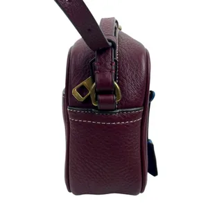 J. Crew Signet Pebble Leather Crossbody Camera Bag Burgundy Red thumbnail 6