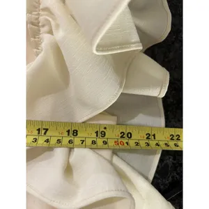 Cream Ruffle Cap Sleeve Knit Blouse Top Women Size XL Minimalist Preppy Whimsy thumbnail 6