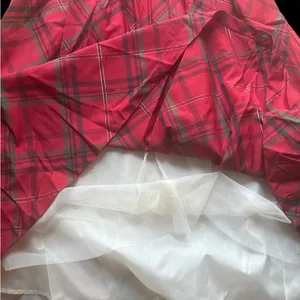 NWT Disney Red Plaid A-Line Skirt S satin taffeta toule christmas 28”waist thumbnail 3