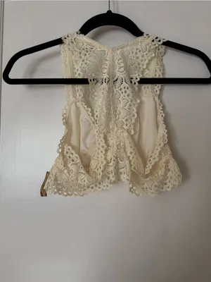Altar’d State NWT Ivory floral lace racerback bralette thumbnail 2