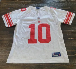 New York Giants Reebok On Field Jersey Women’s Large Eli Manning #10 White NFL thumbnail 1