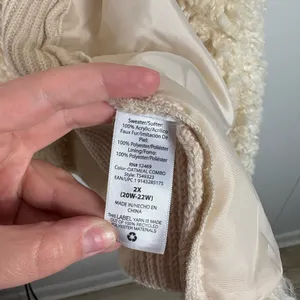 Terra & Sky Beige Tan Fuzzy Sherpa Knit Back Sleeveless Vest Plus Size 2X 20W 22 thumbnail 4
