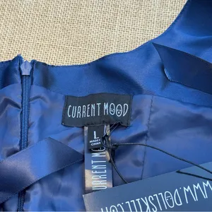 Current Mood Satin Bow Strap Mini Dress Women’s Large Blue NWT Party (Junior) thumbnail 7
