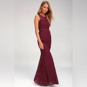 Lulus Music of‎ the Heart Lace Maxi Dress in Burgundy Size Small thumbnail 10