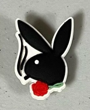 Crocs Black Playboy Bunny Y2K Shoes Shoe Charm Jibbitz 🌹✨ thumbnail 1