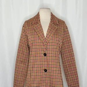 Anthropologie AVEC LES FILLES Longline Plaid Blazer Jacket Preppy Academia Small thumbnail 3