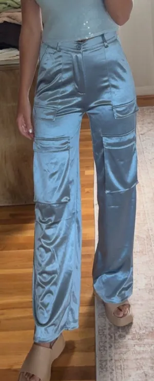 Blue Satin Pants - perfect for Hillary Duff Concert thumbnail 2