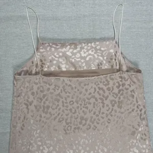 TopShop | Beige Satin Leopard Print Shift Dress | Size 6 thumbnail 6