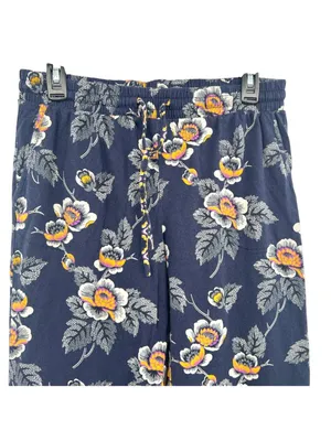 Vera Bradley Dottie Leaf Floral Pajama Set Navy Blue Size Medium thumbnail 11