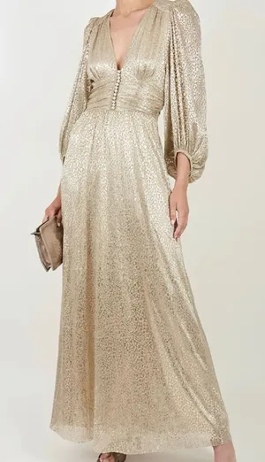 ba&sh Celie Metallic Dress in Gold thumbnail 1
