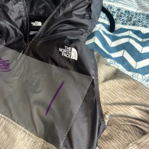 The North Face Womens Fanorak Half Zip Windbreaker Jacket Rain‎ Camo Tan Black S thumbnail 5