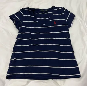 Polo Ralph Lauren Women’s V neck Short Sleeve 100% Cotton Top Small thumbnail 1