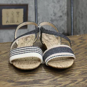 NWT Lifestride Yasmine MISMATCH PRINT Cork Wedge Sandals Natural Multi Brown 6W thumbnail 8