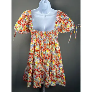 &merci Floral Puff Sleeve Babydoll Mini Dress‎ Cottagecore S thumbnail 5