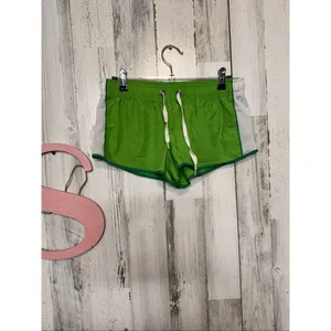 PINK Victoria’s Secret Y2K Green Athletic Shorts XS Low Rise Drawstring thumbnail 3