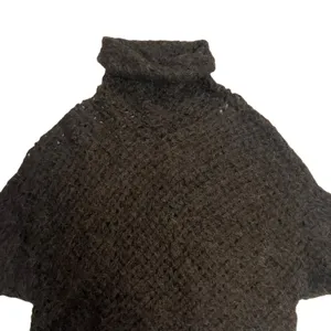 Theyskens' Theory Women's Alpaca Silk Blend Brown Cropped Turtleneck Size P thumbnail 2