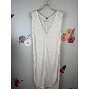We The Free Sheer Ivory Cream Sleeveless Slip Cover-up Midi Dress - Size - XS thumbnail 6