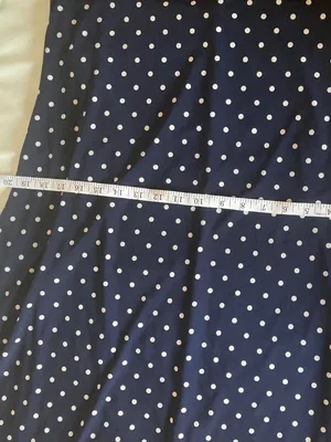 Anne Klein women's size 4 navy blue and white polka dot sleeveless dress thumbnail 8