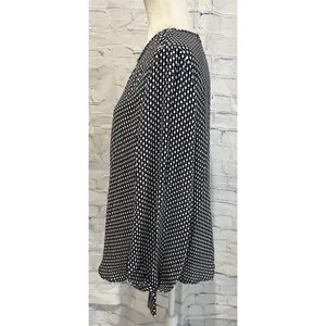 Ann Taylor Factory Top Black & White Polka Dot Long Sleeve Blouse Size Medium thumbnail 3